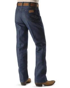 Wrangler Men's 13MWZ Dark Wash High Rise Rigid Cowboy Cut Straight Jeans