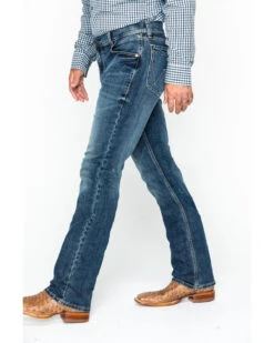Wrangler Retro Men's Layton Medium Wash Low Rise Slim Bootcut Jeans -Western Cowboy Equipment Store 010J86 N9 P4