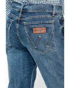 Wrangler Retro Men's Layton Medium Wash Low Rise Slim Bootcut Jeans -Western Cowboy Equipment Store 010J86 N9 P5