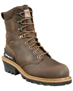 Carhartt 8" Crazy Horse Brown Waterproof Insulated Logger Boot - Composite Toe