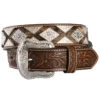 Nocona Men's Hair-On Hide & Diamond Concho Western Belt