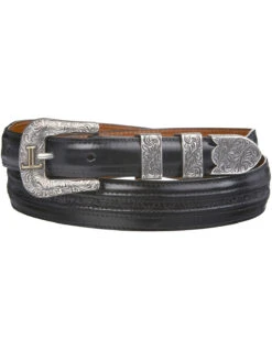 Lucchese Men's Black Goat With Hobby Stitch Leather Belt