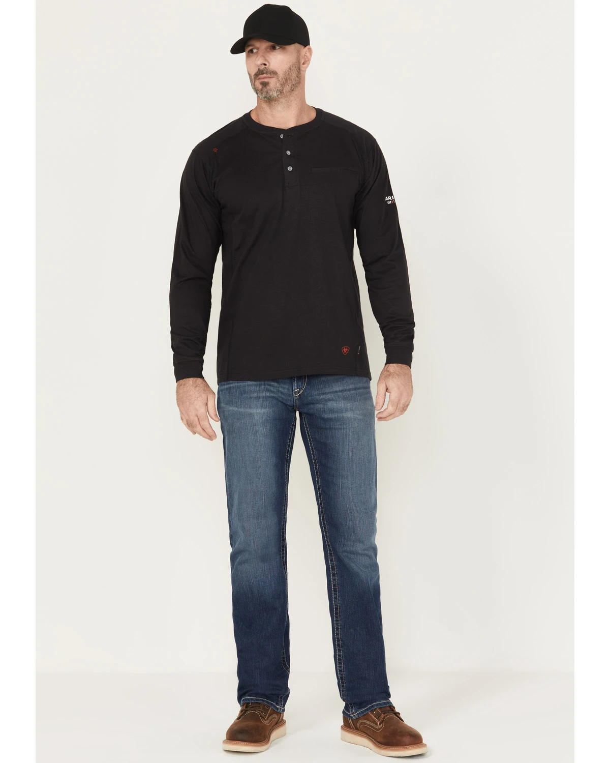 Ariat Men's FR M5 Slim DuraStretch Truckee Stackable Straight Leg Jeans 1 Ariat Men's FR M5 Slim DuraStretch Truckee Stackable Straight Leg Jeans