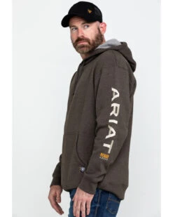 Ariat Men's Heather Bark Rebar Graphic Work Hooded Sweatshirt -Western Cowboy Equipment Store 2000282124 234 P3