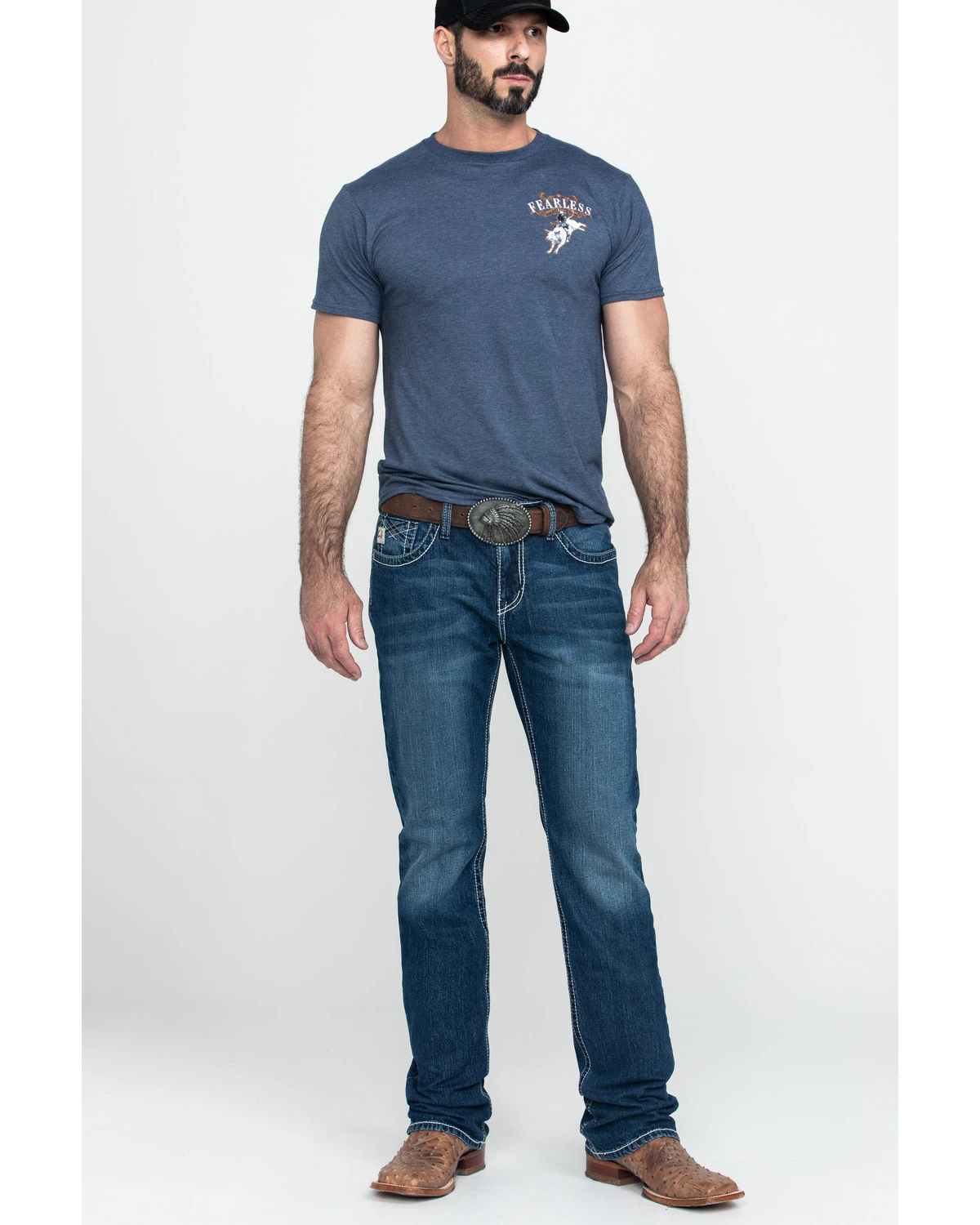 Cinch Men's Ian Medium Stone Wash Slim Boot Jeans 6 Cinch Men's Ian Medium Stone Wash Slim Boot Jeans - Image 6