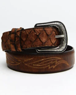 Cody James Men's Pirarucu Embroidered Belt