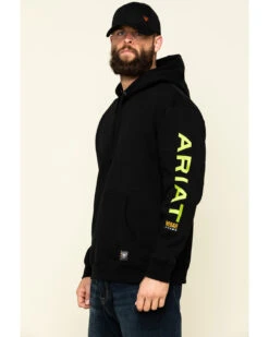 Ariat Men's Black/Lime Rebar Graphic Hooded Work Sweatshirt -Western Cowboy Equipment Store 2000322151 001 P3
