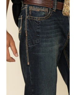 Rock & Roll Denim Men's Dark Reflex Double Barrel Relaxed Straight Jeans -Western Cowboy Equipment Store 2000323846 402 P5