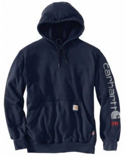 Carhartt Men's FR Force Midweight Signature Logo Hooded Work Sweatshirt