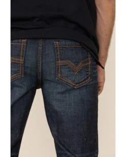 Moonshine Spirit Men's Eating Iron Dark Stretch Slim Straight Jeans -Western Cowboy Equipment Store 2000325524 400 P4