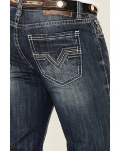 Rock & Roll Denim Men's Dark Double Barrel Relaxed Straight Leg Jeans -Western Cowboy Equipment Store 2000333350 400 P4