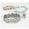 Prime Time Women's Concho Bead & Bull Horn Charm Bracelet Set