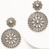 Prime Time Jewelry Women's Concho Silver & Pink Chandelier Earrings