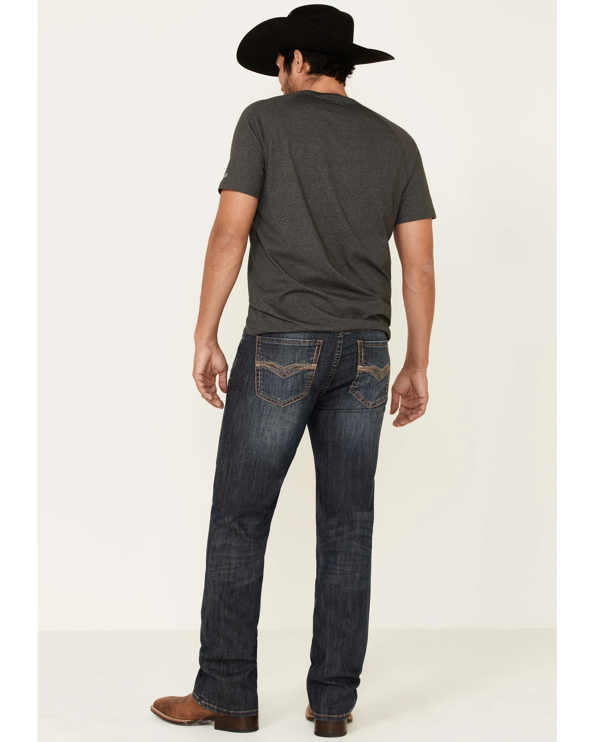 Rock & Roll Denim Men's Dark Vintage Double Barrel Stretch Relaxed Straight Jeans 1 Rock & Roll Denim Men's Dark Vintage Double Barrel Stretch Relaxed Straight Jeans