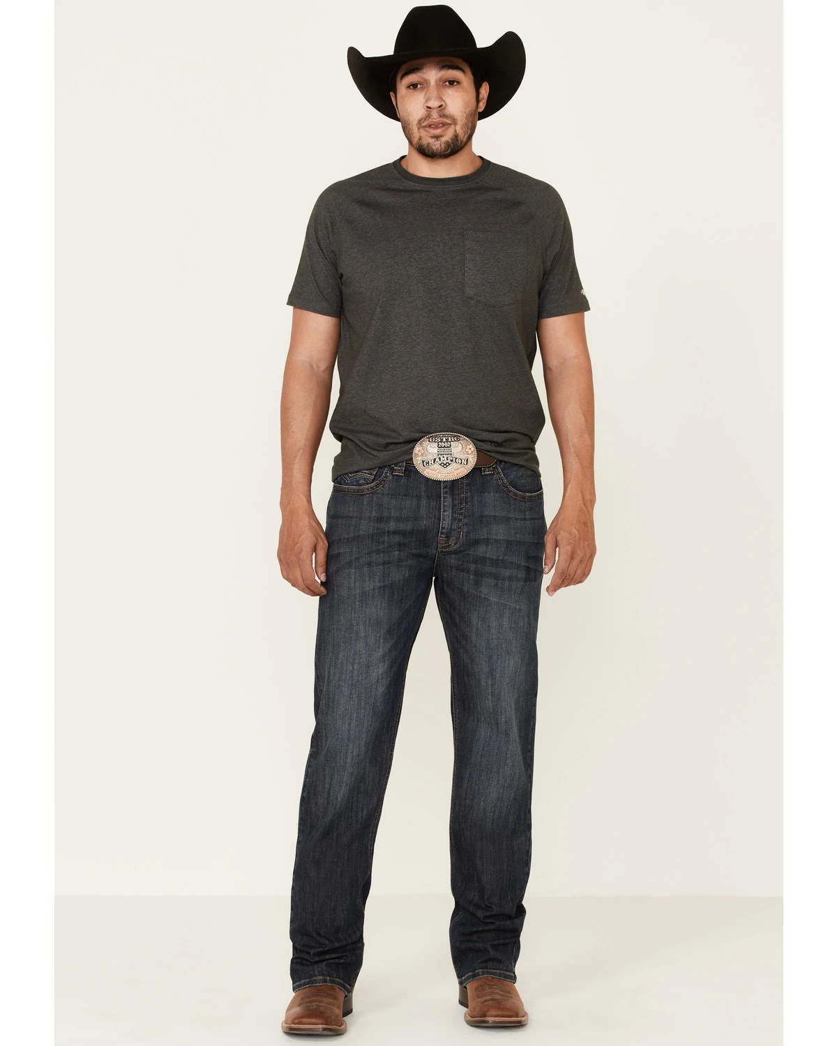 Rock & Roll Denim Men's Dark Vintage Double Barrel Stretch Relaxed Straight Jeans 3 Rock & Roll Denim Men's Dark Vintage Double Barrel Stretch Relaxed Straight Jeans - Image 3