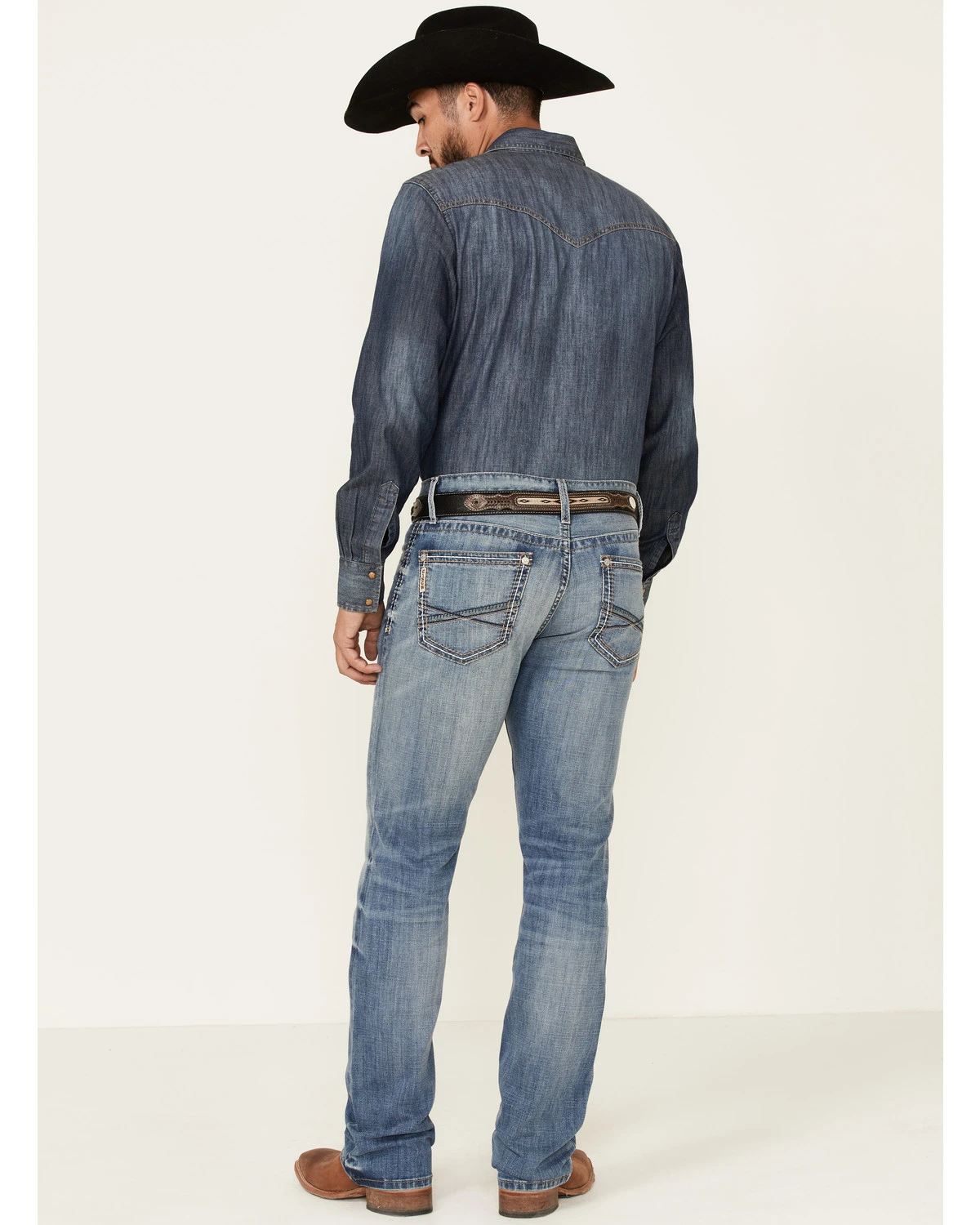 Cinch Men's Ian Medium Stonewash Performance Slim Bootcut Jeans 2 Cinch Men's Ian Medium Stonewash Performance Slim Bootcut Jeans - Image 2