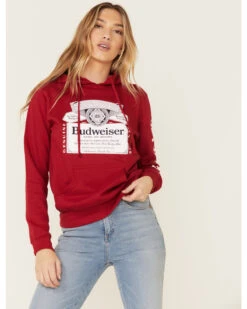 Brew City Beer Gear Women's Budweiser Graphic Hooded Sweatshirt -Western Cowboy Equipment Store 2000336457 600 P3