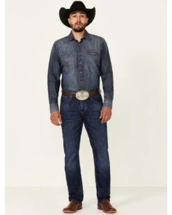 Wrangler 20X Men's Steel Dark Wash Stretch Slim Straight Jeans