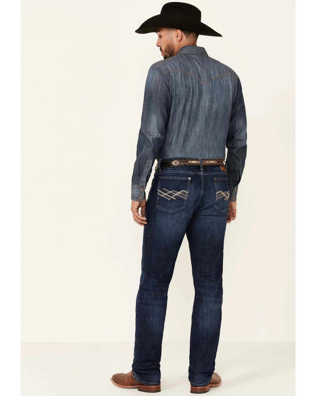 Wrangler 20X Men's Steel Dark Wash Stretch Slim Straight Jeans 2 Wrangler 20X Men's Steel Dark Wash Stretch Slim Straight Jeans - Image 2