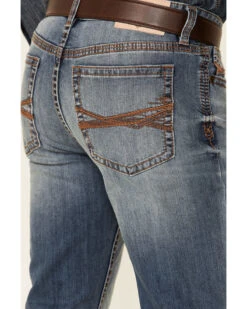 Cody James Core Men's Silver Spur Medium Wash Performance Stretch Slim Bootcut Jeans -Western Cowboy Equipment Store 2000342679 400 P3