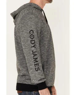 Cody James Men's Heather Black Embroidered Logo Sleeve Pullover Hooded Sweatshirt -Western Cowboy Equipment Store 2000342814 001 P3