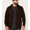 Moonshine Spirit Men's Brown Koa Wood Zip-Front Hooded Jacket