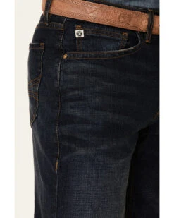 Rock & Roll Denim Men's Hooey Double Barrel Dark Vintage Stretch Relaxed Stackable Bootcut Jeans -Western Cowboy Equipment Store 2000345010 400 P4