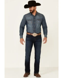 Rock & Roll Denim Men's Hooey Dark Wash Reflex Revolver Slim Straight Jeans -Western Cowboy Equipment Store 2000345206 400 P3