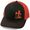 Oil Field Hats Men's Charcoal & Orange Bean Stitch Fade Trucker Cap