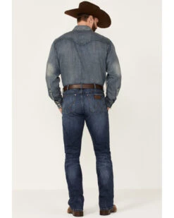 Wrangler Retro Men's Coast Dark Wash Stretch Slim Bootcut Jeans - Long -Western Cowboy Equipment Store 2000346854 400 P3