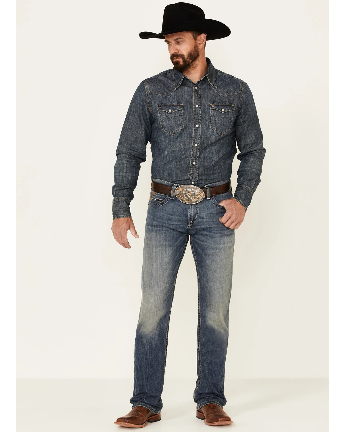 Ariat Men's M7 Jayce Offroad Medium Wash Stretch Slim Straight Jeans 1 Ariat Men's M7 Jayce Offroad Medium Wash Stretch Slim Straight Jeans