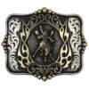Montana Silversmiths Men's A-Blaze Filigree Framed Bronco Rider Belt Buckle