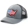 Oil Field Hats Men's Gray & Black American Flag US Patch Mesh-Back Ball Cap