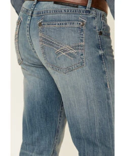Rock 47 By Wrangler Men's Cochran Medium Wash Stretch Slim Straight Jeans -Western Cowboy Equipment Store 2000350739 400 P4