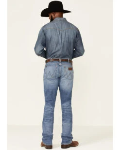 Wrangler Retro Green Men's Sienna Medium Wash Stretch Slim Bootcut Jeans -Western Cowboy Equipment Store 2000350745 400 P4