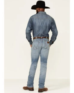 Wrangler Retro Green Men's Gralin Light Wash Stretch Slim Straight Jeans 7 Wrangler Retro Green Men's Gralin Light Wash Stretch Slim Straight Jeans -Western Cowboy Equipment Store 2000350746 400 P4