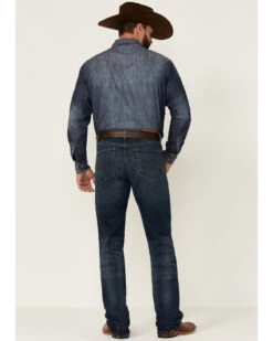 Rock & Roll Denim Men's Hooey Dark Vintage Double Barrel Relaxed Stackable Bootcut Jeans 7 Rock & Roll Denim Men's Hooey Dark Vintage Double Barrel Relaxed Stackable Bootcut Jeans -Western Cowboy Equipment Store 2000351105 400 P4