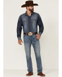 Rock & Roll Denim Men's Hooey Light Vintage Wash Revolver Stretch Slim Straight Jeans -Western Cowboy Equipment Store 2000351106 400 P3