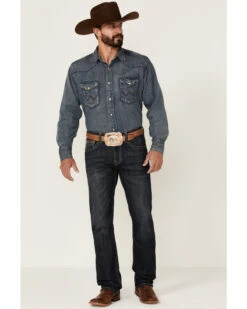 Rock & Roll Denim Men's Vintage Dark Revolver Stretch Slim Straight Jeans -Western Cowboy Equipment Store 2000351108 400 P3