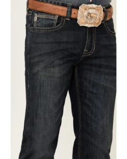 Rock & Roll Denim Men's Vintage Dark Revolver Stretch Slim Straight Jeans -Western Cowboy Equipment Store 2000351108 400 P4