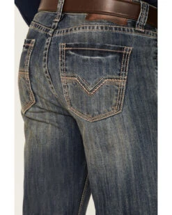 Rock & Roll Denim Men's Vintage Dark Wash Double Barrel Relaxed Straight Jeans -Western Cowboy Equipment Store 2000351110 400 P2