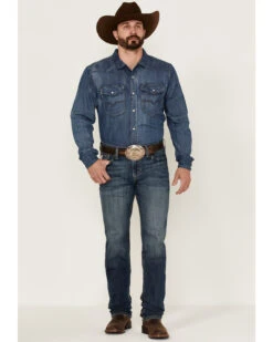 Cinch Men's Jesse Medium Stonewash Performance Stretch Slim Straight Jeans