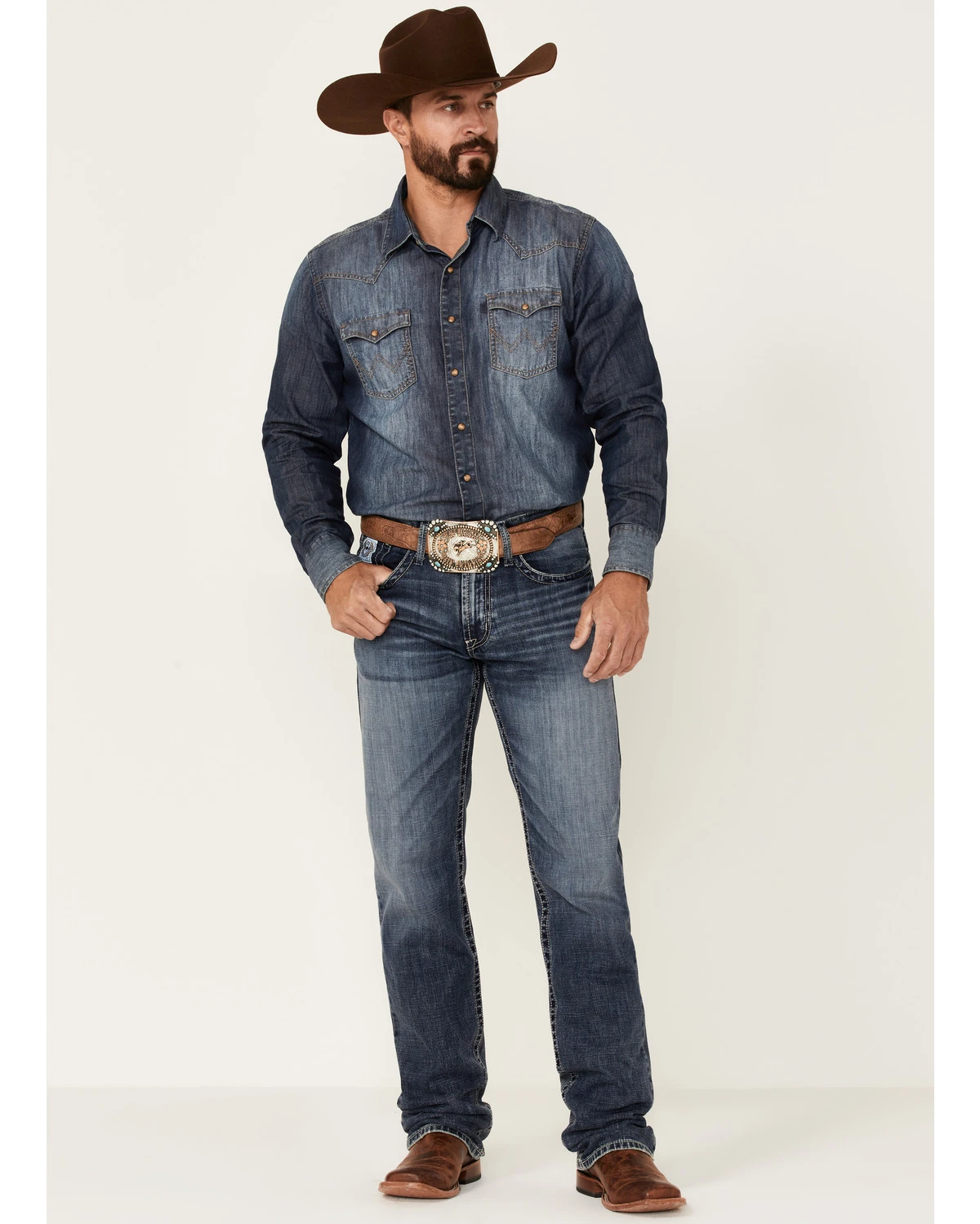 Cinch Men's White Label Medium Stonewash Performance Stretch Relaxed Straight Jeans 1 Cinch Men's White Label Medium Stonewash Performance Stretch Relaxed Straight Jeans