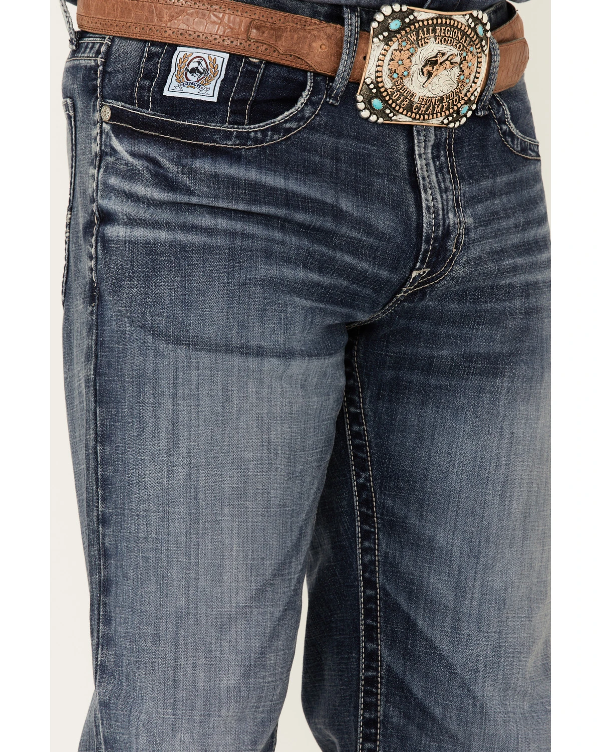 Cinch Men's White Label Medium Stonewash Performance Stretch Relaxed Straight Jeans 2 Cinch Men's White Label Medium Stonewash Performance Stretch Relaxed Straight Jeans - Image 2