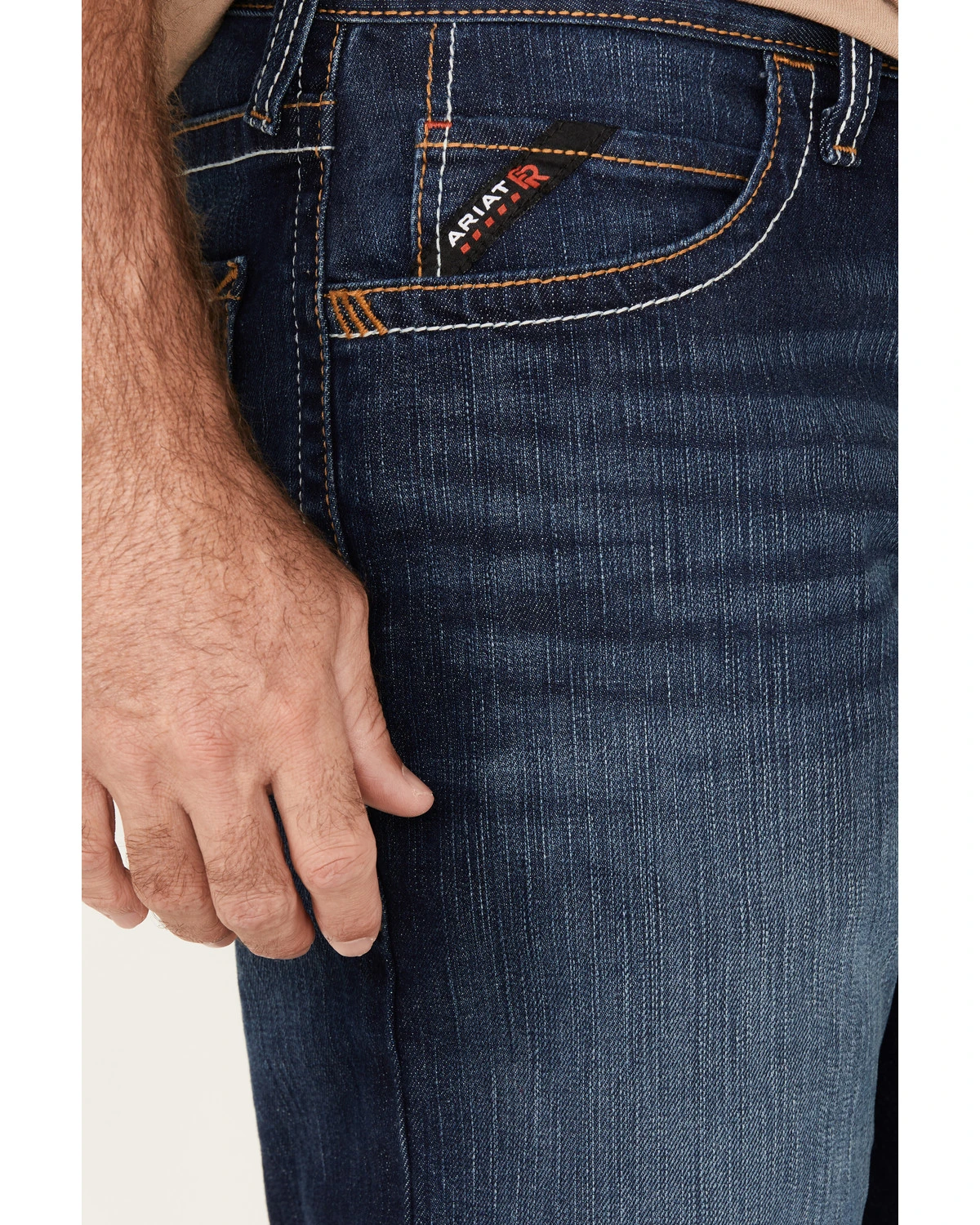 Ariat Men's FR M4 Stillwell Dark Wash Durastretch Relaxed Bootcut Work Jeans 2 Ariat Men's FR M4 Stillwell Dark Wash Durastretch Relaxed Bootcut Work Jeans - Image 2