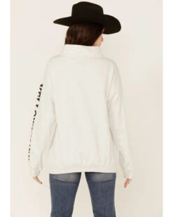 Paramount Network's Yellowstone Women's Gray 1/4 Zip Horse Graphic Pullover Sweatshirt -Western Cowboy Equipment Store 2000356681 070 P3