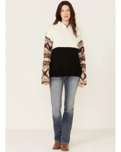 Paramount Network's Yellowstone Women's Mauve Southwestern Sleeve Hoodie Pullover -Western Cowboy Equipment Store 2000356684 661 P4