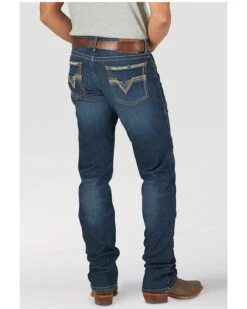 Rock 47 By Wrangler Men's Ruckett Dark Wash Stretch Slim Straight Jeans -Western Cowboy Equipment Store 2000358077 400 P3