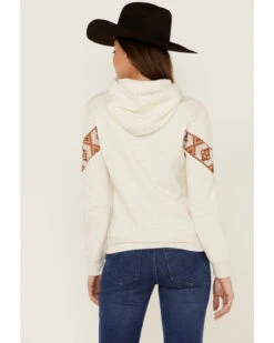 RANK 45 Women's Logo Southwestern Print Sleeve Trim Pullover Hooded Sweatshirt -Western Cowboy Equipment Store 2000358415 104 P4