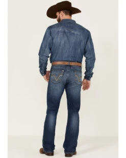 Rock 47 By Wrangler Men's Edmond Medium Wash Stretch Slim Bootcut Jeans -Western Cowboy Equipment Store 2000359727 414 P3